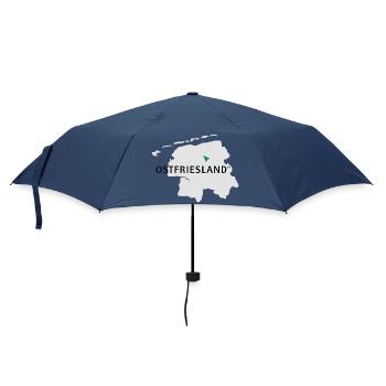 Ostfriesland Logo Karte - Regenschirm (klein) - Navy - Vorne