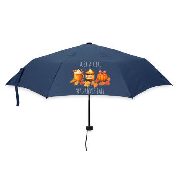 Nur ein Mädchen das Herbst liebt - Regenschirm (klein) - Navy - Vorne