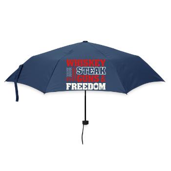 Whiskey Steak Guns Freedom Patriotic USA Flag Art - Parapluie standard - marine - Devant