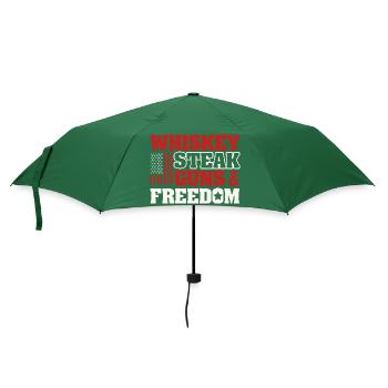 Whiskey Steak Guns Freedom Patriotic USA Flag Art - Umbrella (small) - bottlegreen - Front