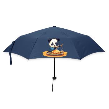 Panda kocht Pfannkuchen - Regenschirm (klein) - Navy - Vorne