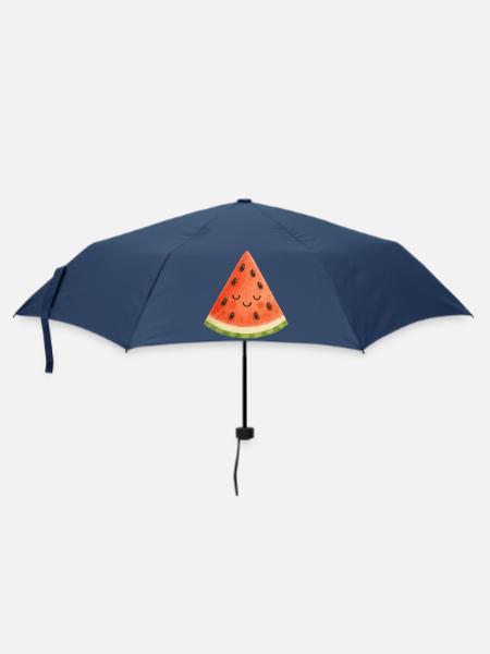 Wassermelonenslice Lächelnd - Regenschirm (klein) - Navy