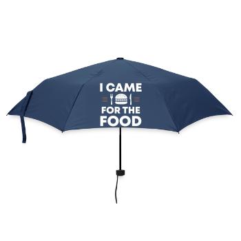Ich kam wegen des Essens | Came for the food - Regenschirm (klein) - Navy - Vorne