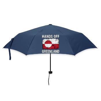 Hands Off Greenland Distressed Flag Design - Regenschirm (klein) - Navy - Vorne