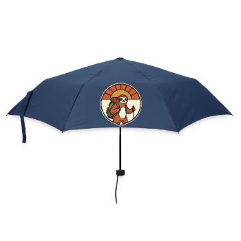Faultier Wandern Retro Badge Motiv - Regenschirm (klein) - Navy - Vorne