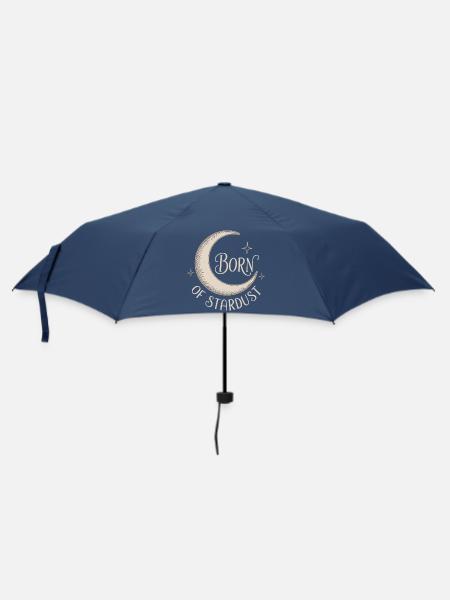 Geboren aus Sternenstaub - mystischer Mond - Regenschirm (klein) - Navy