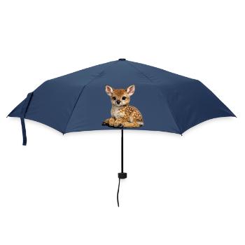Niedliche Urschjungen-Illustration - Regenschirm (klein) - Navy - Vorne