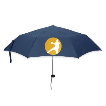 Yellow Basketball Silhouette - Umbrella (small) - navy - Front