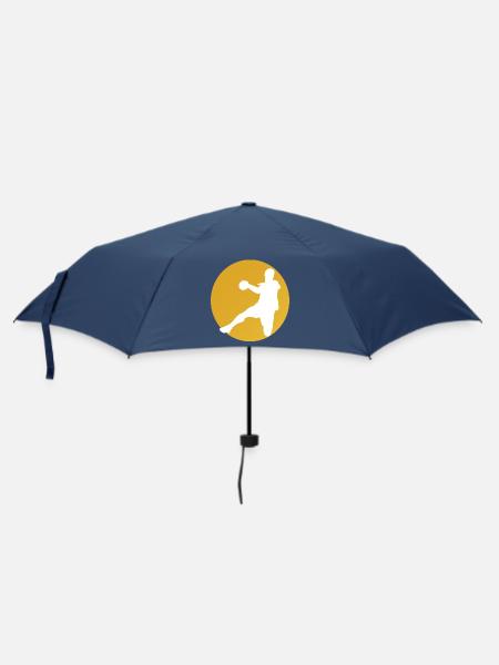 Yellow Basketball Silhouette - Umbrella (small) - navy