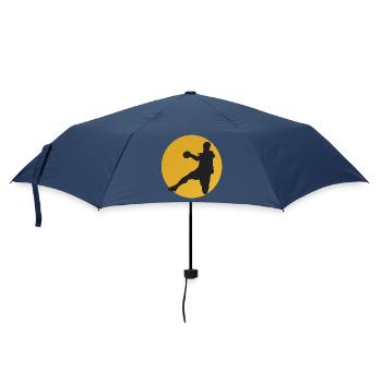 Silhouette de basket dans le cercle du soleil - Parapluie standard - marine - Devant