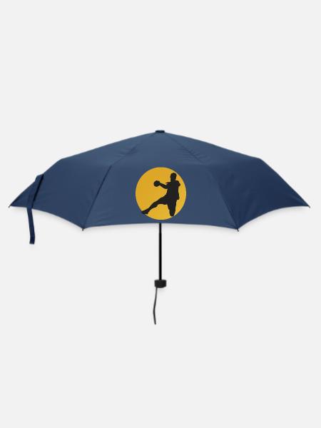 Basketball-Silhouette im Sonnenkreis - Regenschirm (klein) - Navy