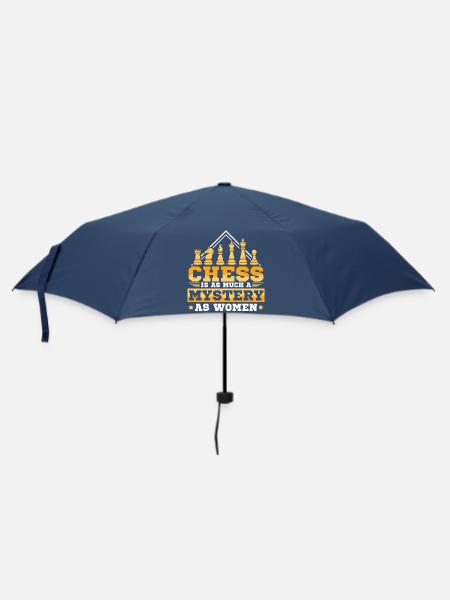 Schach Schachspieler Schachbrett - Regenschirm (klein) - Navy