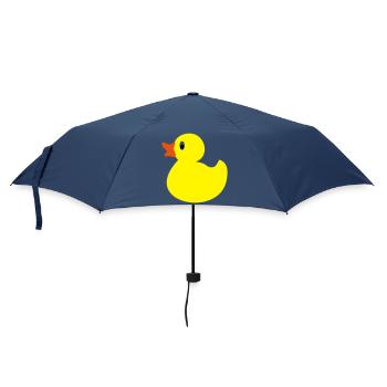 Lustige kleine Ente in gelb - Regenschirm (klein) - Navy - Vorne