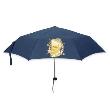 gold schimmernde Tarot Karte mit dem Stern Symbol - Regenschirm (klein) - Navy - Vorne