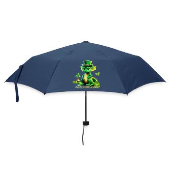 Mignon dragon de la Saint-Patrick avec trèfle. - Parapluie standard - marine - Devant