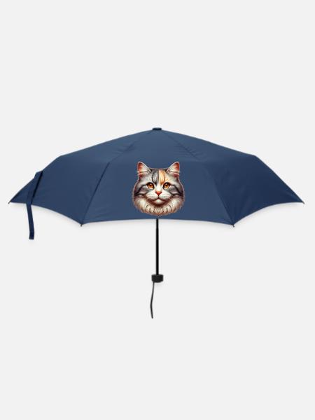Katze - Regenschirm (klein) - Navy