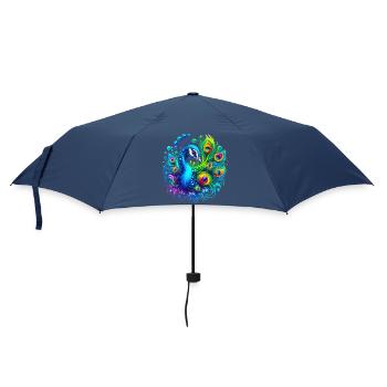 Pfau - Regenschirm (klein) - Navy - Vorne
