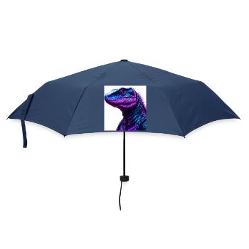 Futuristische Echse in Neonfarben - Regenschirm (klein) - Navy - Vorne
