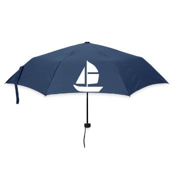 Segelboot Segelschiff segeln Geschenk Urlaub  - Regenschirm (klein) - Navy - Vorne
