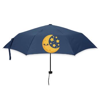 Mond und Sterne - Regenschirm (klein) - Navy - Vorne