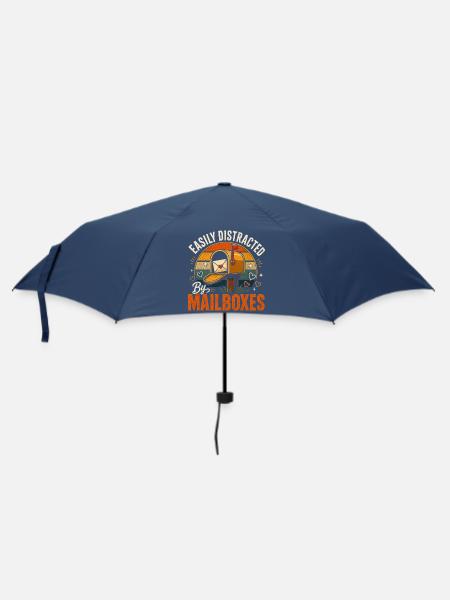 Easily Distracted By Mailboxes - Postbote Post - Regenschirm (klein) - Navy