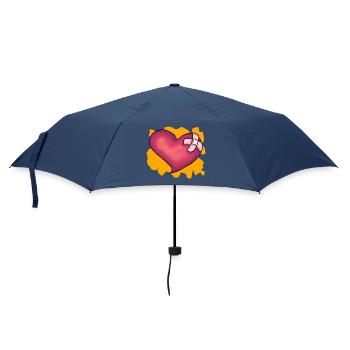 Cœur Patché - Parapluie standard - marine - Devant