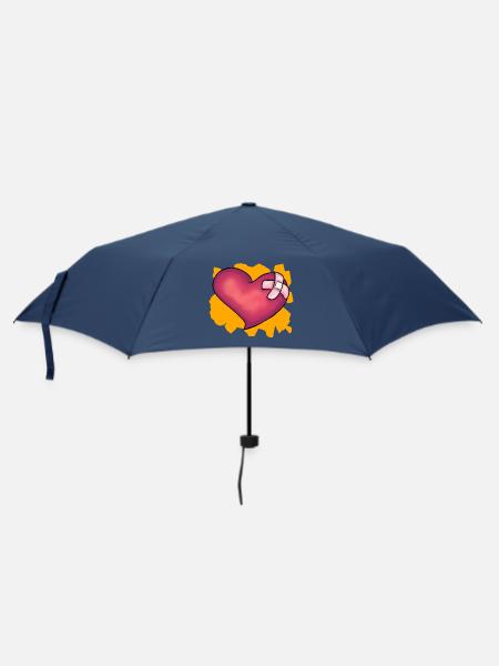 Patched Heart - Umbrella (small) - navy