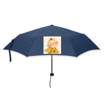 Kleiner Sonnenschein im Gelben Pullover - Regenschirm (klein) - Navy - Vorne
