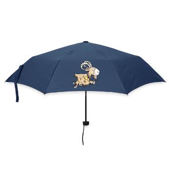 Sprunghafte Ziege I Widder I Ziegenbock Geschenk - Regenschirm (klein) - Navy - Vorne