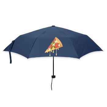 Pizzastück im klassischen Look gezeichnet - Regenschirm (klein) - Navy - Vorne