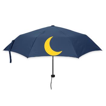 Mond Sichel Gelb - Regenschirm (klein) - Navy - Vorne