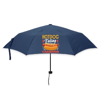 Hotdog Essensmeister Lustiger Wettbewerb Spruch - Regenschirm (klein) - Navy - Vorne
