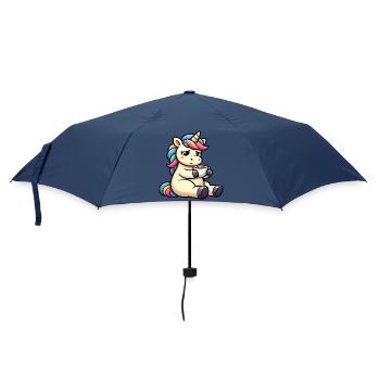 Einhorn Einhörner Einhornfan Einhornliebhaber - Regenschirm (klein) - Navy - Vorne