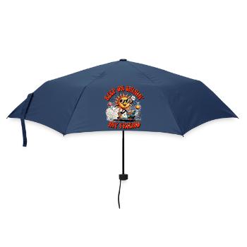 Lächelnde Sonne auf Skateboard - Regenschirm (klein) - Navy - Vorne