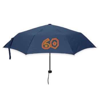 60. 60 JAHRE. 60-JÄHRIGES JUBILÄUM. 60. GEBURTSTAG. - Regenschirm (klein) - Navy - Vorne