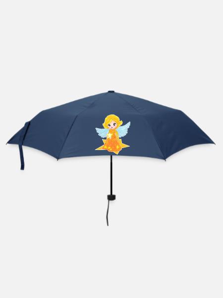 Kawaii Engelchen mit Stern - Regenschirm (klein) - Navy