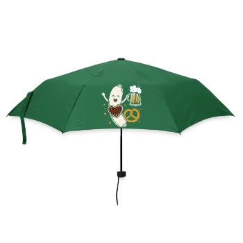 Weißwurst à la bière et bretzel - drôle & bavarois - Parapluie standard - vert bouteille - Devant