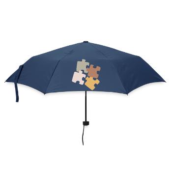 Puzzle Patchwork Vielfalt - Regenschirm (klein) - Navy - Vorne