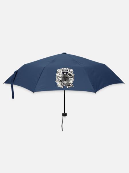 Kosmischer Waschbär - Regenschirm (klein) - Navy