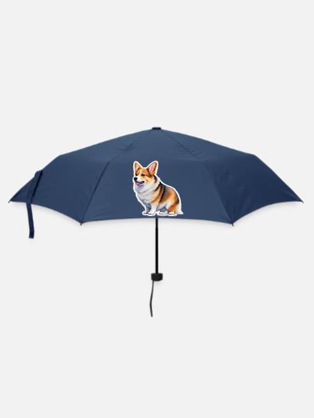 Welsh Corgi - Regenschirm (klein) - Navy