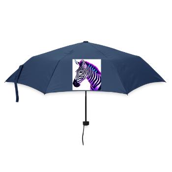 Neon Zebra Artwork for Eye-Catching Clothing - Umbrella (small) - navy - Front