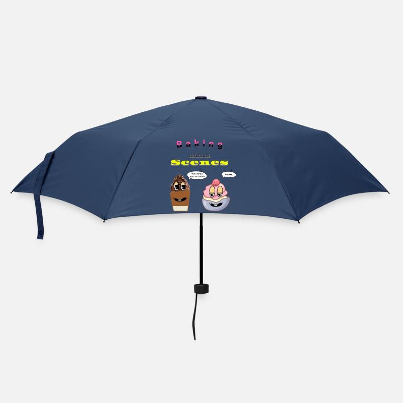Backen hinter den Kulissen Cartoon Design - Regenschirm (klein) - Navy