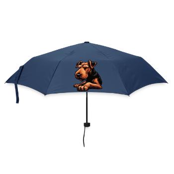 Airedale Terrier Airedales Airedaleliebhaber - Regenschirm (klein) - Navy - Vorne