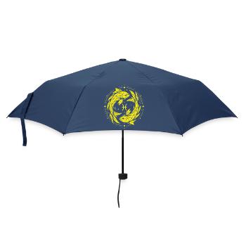 Fische Symbol – Sanft & Modern - Regenschirm (klein) - Navy - Vorne