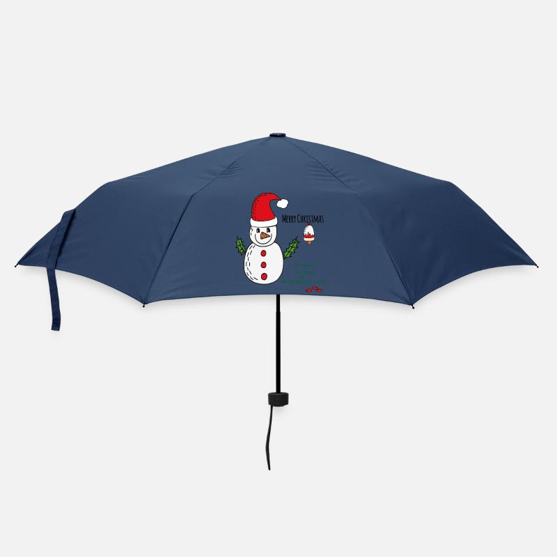Schneemann Merry Christmas - Regenschirm (klein) - Navy