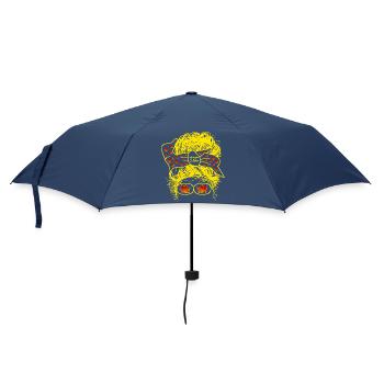 unordentliche Haare im Herbst  - Regenschirm (klein) - Navy - Vorne