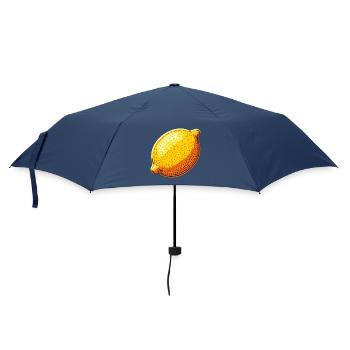 Leuchtend gelbe Pop-Art-Zitrone - Regenschirm (klein) - Navy - Vorne