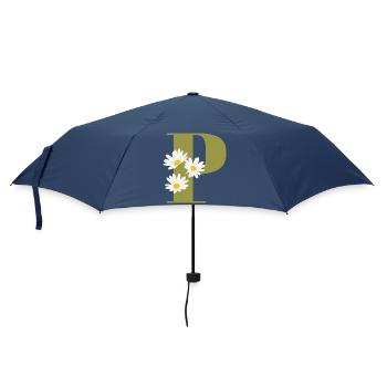Lettre p vert marguerites - Parapluie standard - marine - Devant