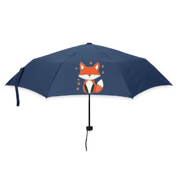 Fuchs und Sterne - Regenschirm (klein) - Navy - Vorne