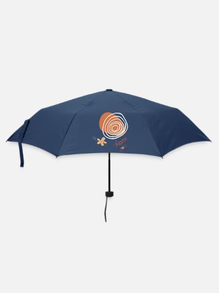  Blumen und Kreise - Regenschirm (klein) - Navy